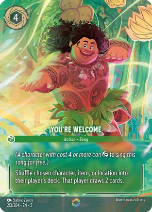 You're Welcome (Enchanted) (213/204) [Shimmering Skies] Holofoil Lorcana Single Disney