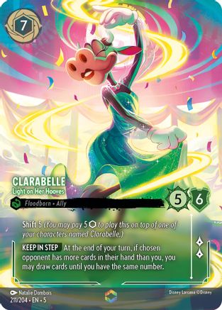 Clarabelle - Light on Her Hooves (Enchanted) (211/204) [Shimmering Skies] Holofoil Lorcana Single Disney