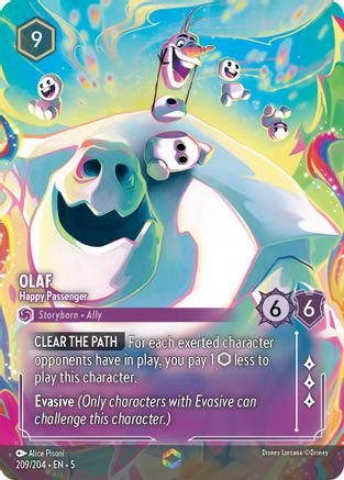 Olaf - Happy Passenger (Enchanted) (209/204) [Shimmering Skies] Holofoil Lorcana Single Disney