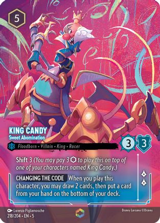King Candy - Sweet Abomination (Enchanted) (218/204) [Shimmering Skies] Holofoil Lorcana Single Disney