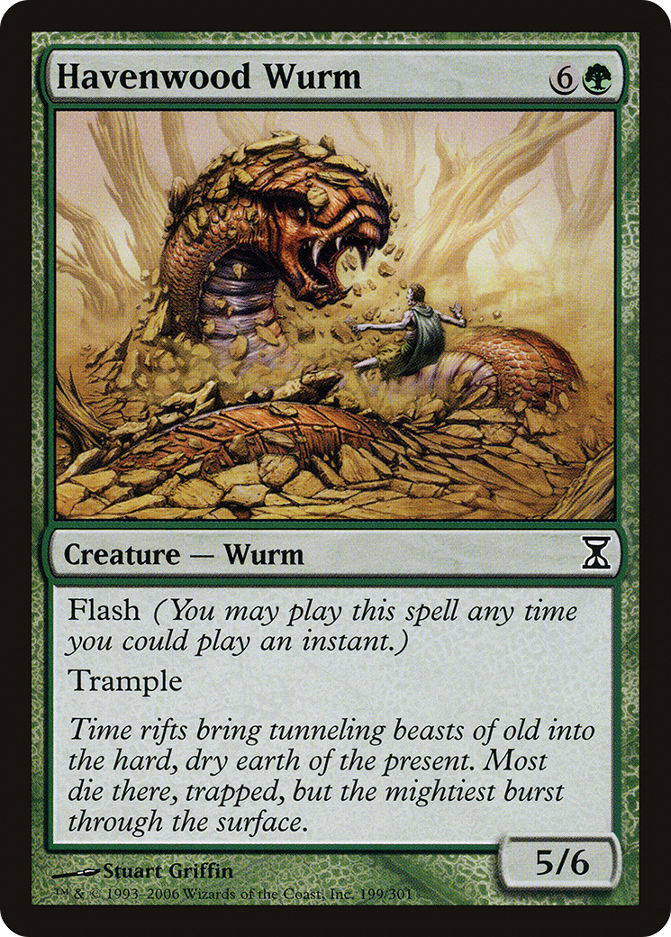 Havenwood Wurm (TSP-199) [Time Spiral] Foil MTG Single Wizards of the Coast