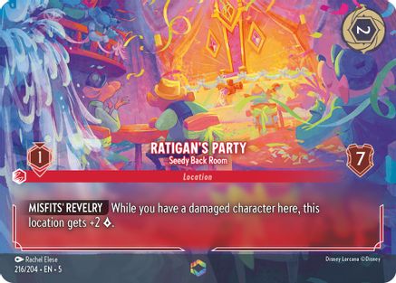Ratigan's Party - Seedy Back Room (Enchanted) (216/204) [Shimmering Skies] Holofoil Lorcana Single Disney