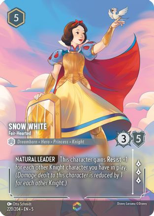 Snow White - Fair-Hearted (Enchanted) (220/204) [Shimmering Skies] Holofoil Lorcana Single Disney