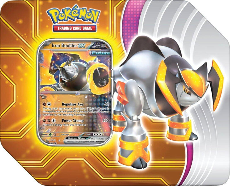 Pokémon Paradox Destinies Tin (Iron Boulder ex) Pokemon Sealed Pokémon   