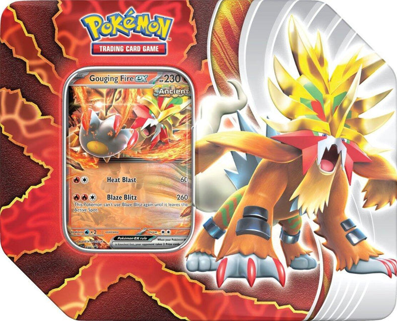 Pokémon Paradox Destinies Tin (Gouging Fire ex) Pokemon Sealed Pokémon   
