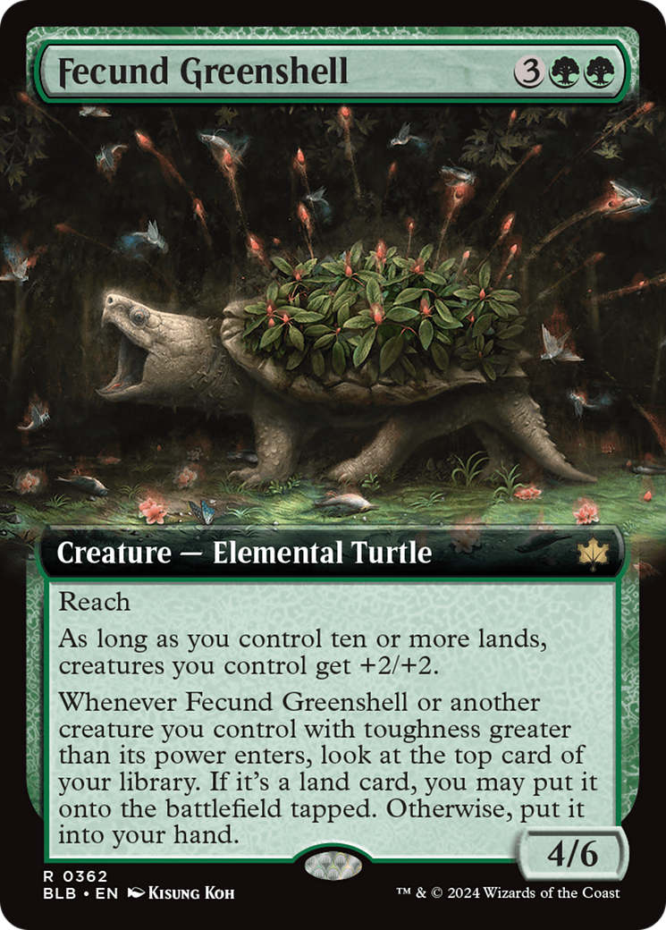 Fecund Greenshell (BLB-362) [Bloomburrow] (Extended Art) MTG Single Wizards of the Coast