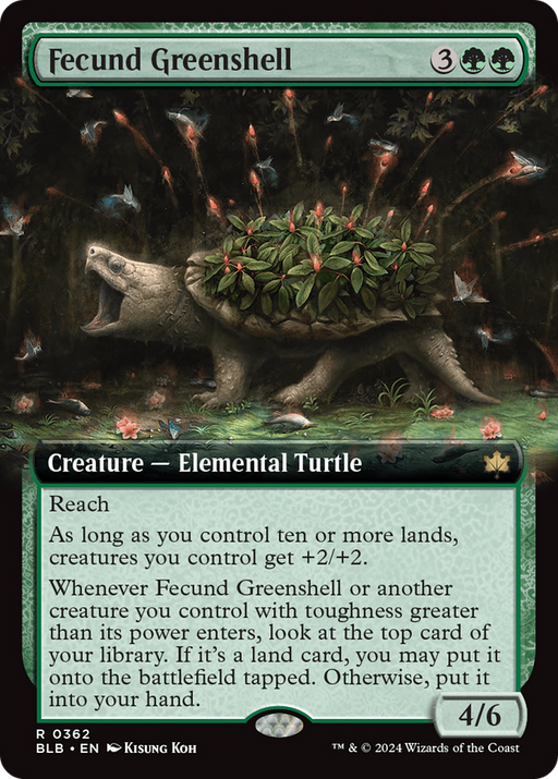 Fecund Greenshell (BLB-362) [Bloomburrow] (Extended Art) MTG Single Wizards of the Coast