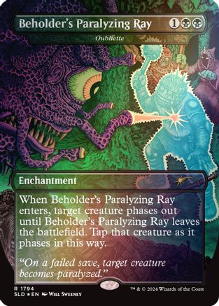 Beholder's Paralyzing Ray - Oubliette (Rainbow Foil) (SLD-1794) [Secret Lair] Drop Series Foil MTG Single Wizards of the Coast