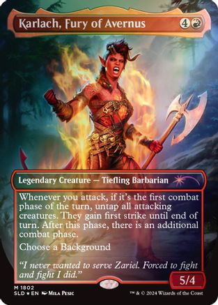 Karlach, Fury of Avernus (Rainbow Foil) (SLD-1802) [Secret Lair] Drop Series Foil MTG Single Wizards of the Coast