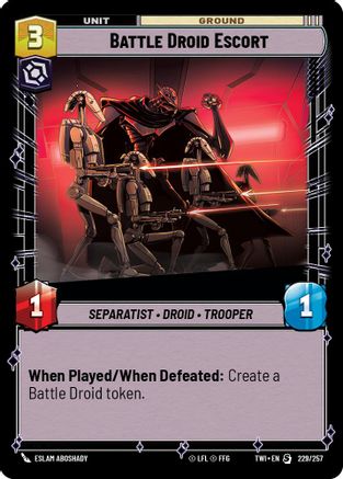 Battle Droid Escort (229/257) [Twilight of the Republic] Foil Star Wars: Unlimited Single Disney