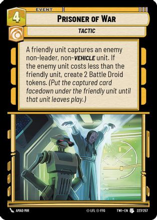 Prisoner of War (227/257)[Twilight of the Republic] Star Wars: Unlimited Single Disney