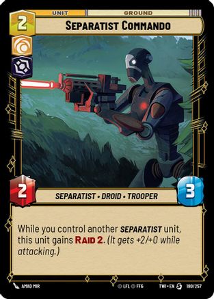 Separatist Commando (180/257)[Twilight of the Republic] Star Wars: Unlimited Single Disney