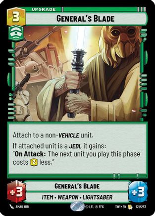 General's Blade (121/257) [Twilight of the Republic] Foil Star Wars: Unlimited Single Disney