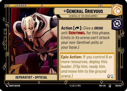 General Grievous - General of the Droid Armies (015/257)[Twilight of the Republic] Star Wars: Unlimited Single Disney