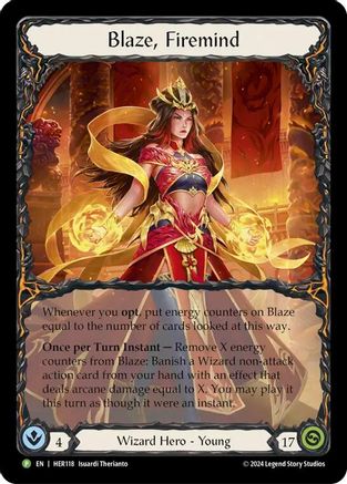 Blaze, Firemind [HER118] (Promo)  Cold Foil Flesh And Blood Single Flesh And Blood   