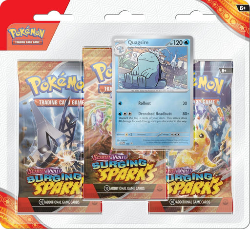 Pokémon Scarlet & Violet: Surging Sparks - 3 Pack Blisters (Quagsire) Pokemon Sealed Pokémon   