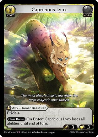 Capricious Lynx (047) [Promotional Cards] Grand Archive Single Weebs of the Shore