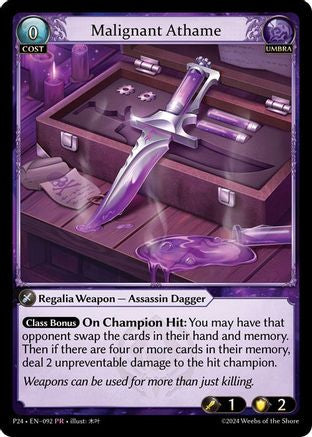 Malignant Athame (092) [Promotional Cards] Foil Grand Archive Single Weebs of the Shore