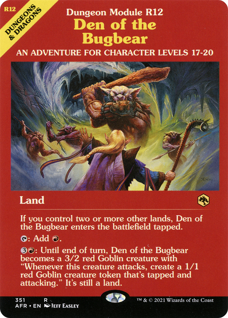 Den of the Bugbear (Dungeon Module) (AFR-351) [Adventures in the Forgotten Realms] (Showcase) Foil MTG Single Wizards of the Coast