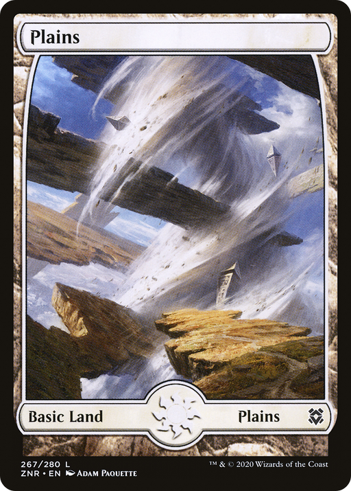Plains (267) - Full Art (ZNR-267) [Zendikar Rising] (Full Art) Foil MTG Single Wizards of the Coast