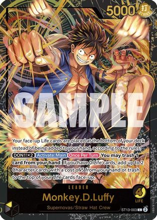 Monkey.D.Luffy (Premium Card Collection -Leader Collection-) (ST13-003) [One Piece Promotion Cards] Foil One Piece Single Bandai