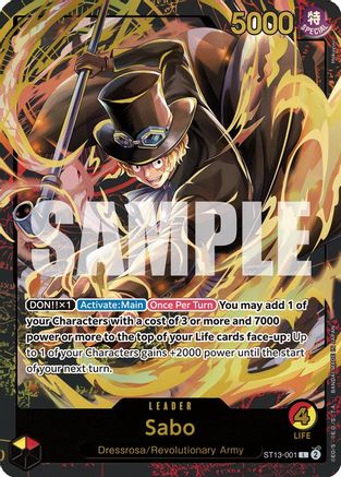 Sabo (Premium Card Collection -Leader Collection-) (ST13-001) [One Piece Promotion Cards] Foil One Piece Single Bandai
