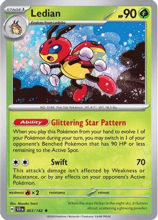 Ledian - 003/142 Holofoil [SV: Stellar Crown] Pokemon Single Pokémon