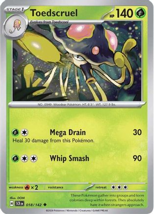 Toedscruel (18) Reverse Holofoil [SV: Stellar Crown] Pokemon Single Pokémon