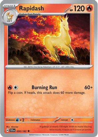Rapidash (20) Reverse Holofoil [SV: Stellar Crown] Pokemon Single Pokémon