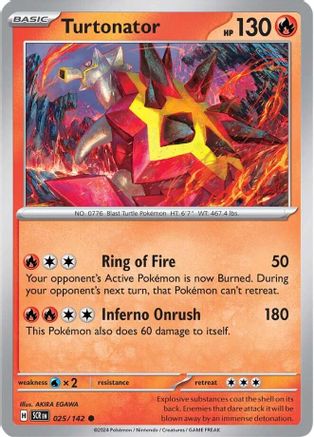 Turtonator - 025/142 Reverse Holofoil [SV: Stellar Crown] Pokemon Single Pokémon