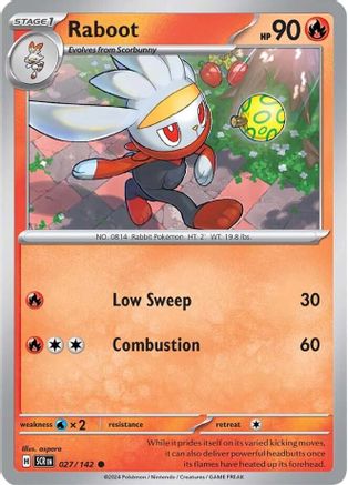 Raboot - 027/142 Reverse Holofoil [SV: Stellar Crown] Pokemon Single Pokémon