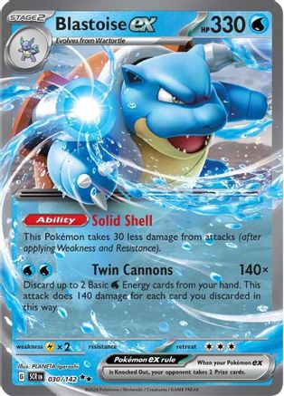 Blastoise ex (30) Holofoil [SV: Stellar Crown] Pokemon Single Pokémon