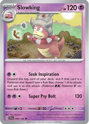 Slowking (58) Reverse Holofoil [SV: Stellar Crown] Pokemon Single Pokémon