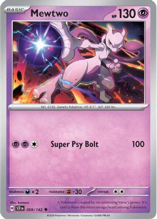 Mewtwo (59) Reverse Holofoil [SV: Stellar Crown] Pokemon Single Pokémon