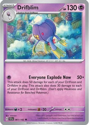 Drifblim (61) Reverse Holofoil [SV: Stellar Crown] Pokemon Single Pokémon