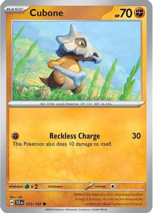 Cubone (72) [SV: Stellar Crown] Pokemon Single Pokémon