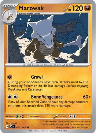 Marowak (73) Reverse Holofoil [SV: Stellar Crown] Pokemon Single Pokémon