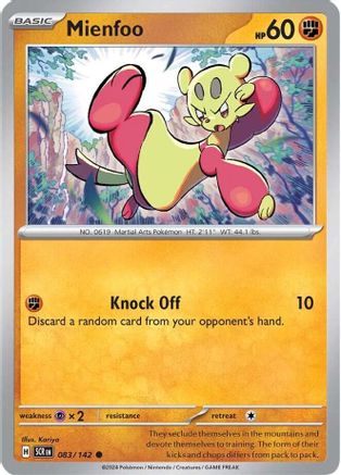 Mienfoo (83) Reverse Holofoil [SV: Stellar Crown] Pokemon Single Pokémon