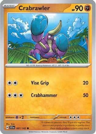 Crabrawler (87) Reverse Holofoil [SV: Stellar Crown] Pokemon Single Pokémon