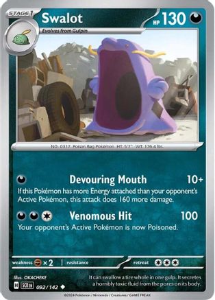 Swalot (92) Reverse Holofoil [SV: Stellar Crown] Pokemon Single Pokémon