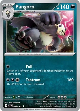 Pangoro (93) Reverse Holofoil [SV: Stellar Crown] Pokemon Single Pokémon