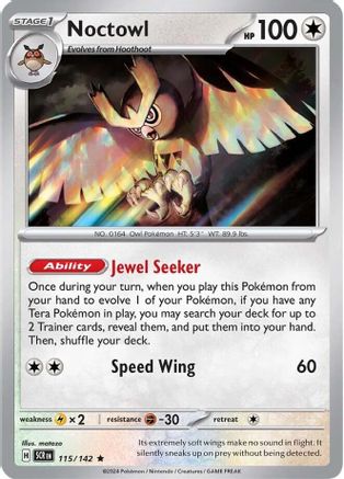 Noctowl (115) Holofoil [SV: Stellar Crown] Pokemon Single Pokémon