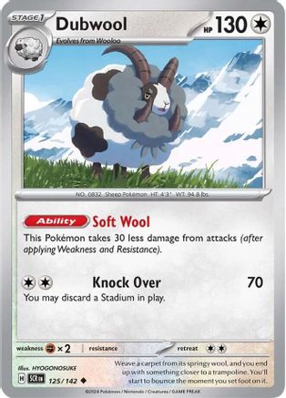 Dubwool (125) Reverse Holofoil [SV: Stellar Crown] Pokemon Single Pokémon