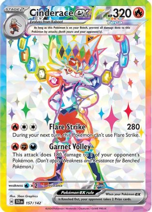 Cinderace ex - 157/142 Holofoil [SV: Stellar Crown] Pokemon Single Pokémon