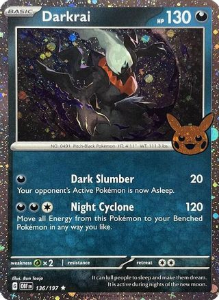 Darkrai (Cosmos Holo) (136) Holofoil [Misc: Trick or Trade BOOster Bundle 2024] Pokemon Single Pokémon