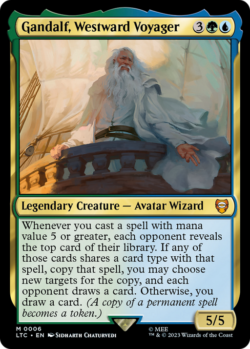 Gandalf, Westward Voyager (LTC-006) [Tales of Middle-earth Commander] Foil MTG Single Wizards of the Coast