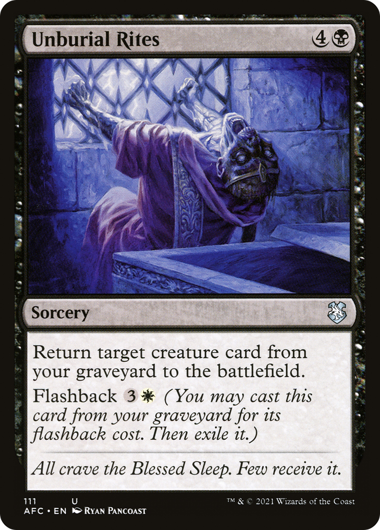 Unburial Rites (AFC-111) [Forgotten Realms Commander] MTG Single Wizards of the Coast