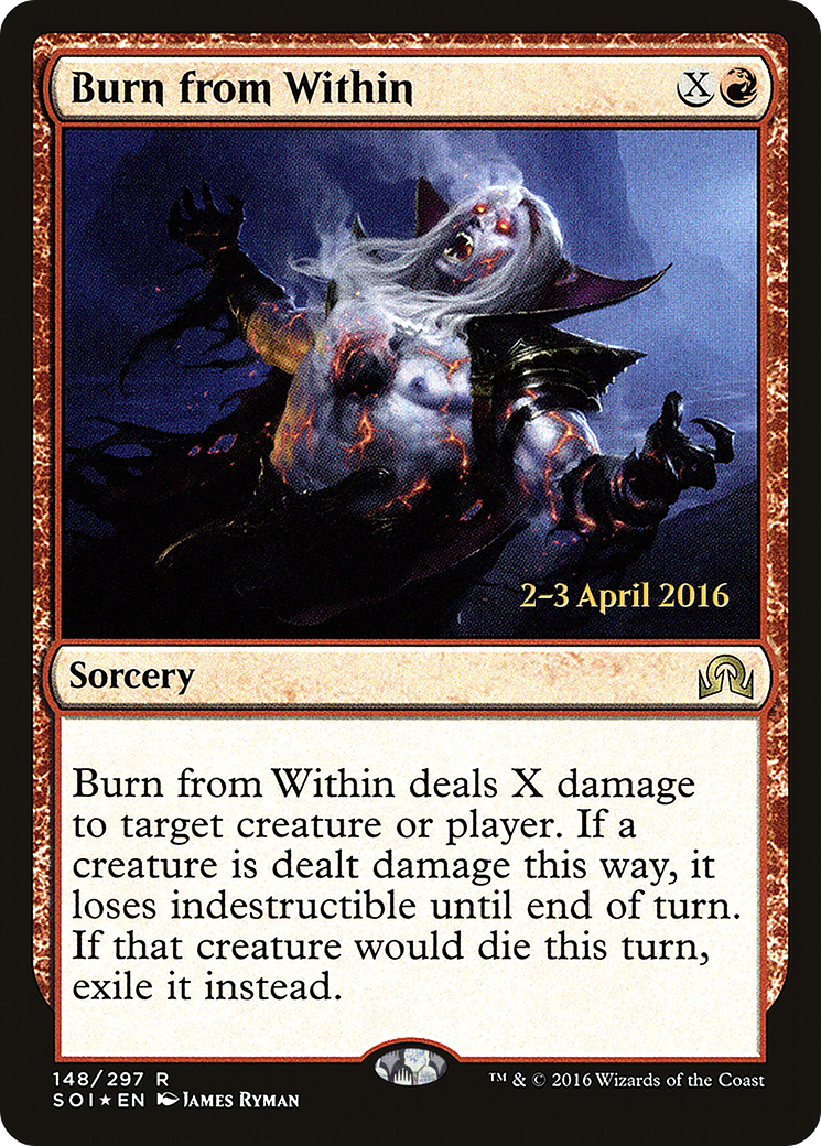Burn from Within (PRE-148) [Shadows over Innistrad Promos] Foil MTG Single Wizards of the Coast