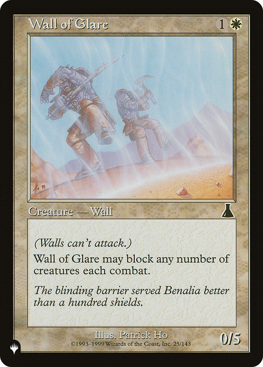 Wall of Glare (LIST-25/143) [Mystery Booster] The List MTG Single Wizards of the Coast