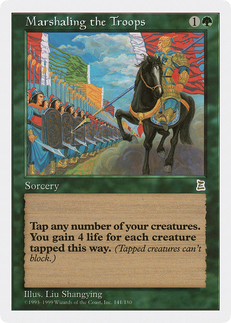 Marshaling the Troops (PTK-141) [Oldschool] Portal Three Kingdoms MTG Single Wizards of the Coast